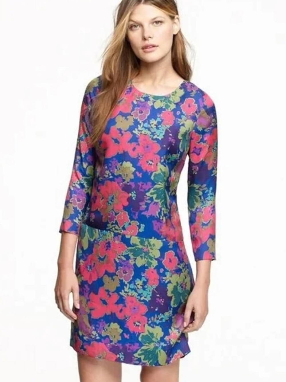 J. Crew floral silk sheath dress as seen on Jules ashbury new nwt 0